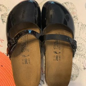 Birkenstock’s Black Patent clogs
